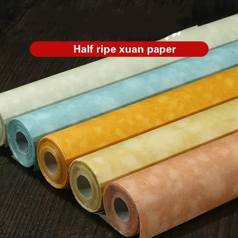 Batik Retro Half-Ripe Xuan Paper Vintage Tiger Skin Texture Color Rice Paper Brush Pen Calligraphy Drawing Creation Works Papier