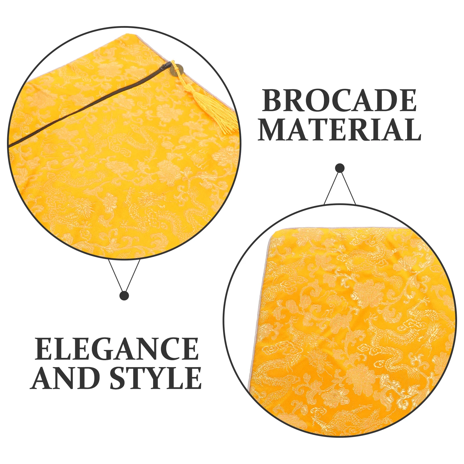 

Brocade Bible Book Bag Ornamental Dragon Pattern Protective Storage Organizer Lightweight Carry Case for Travelers Students Book