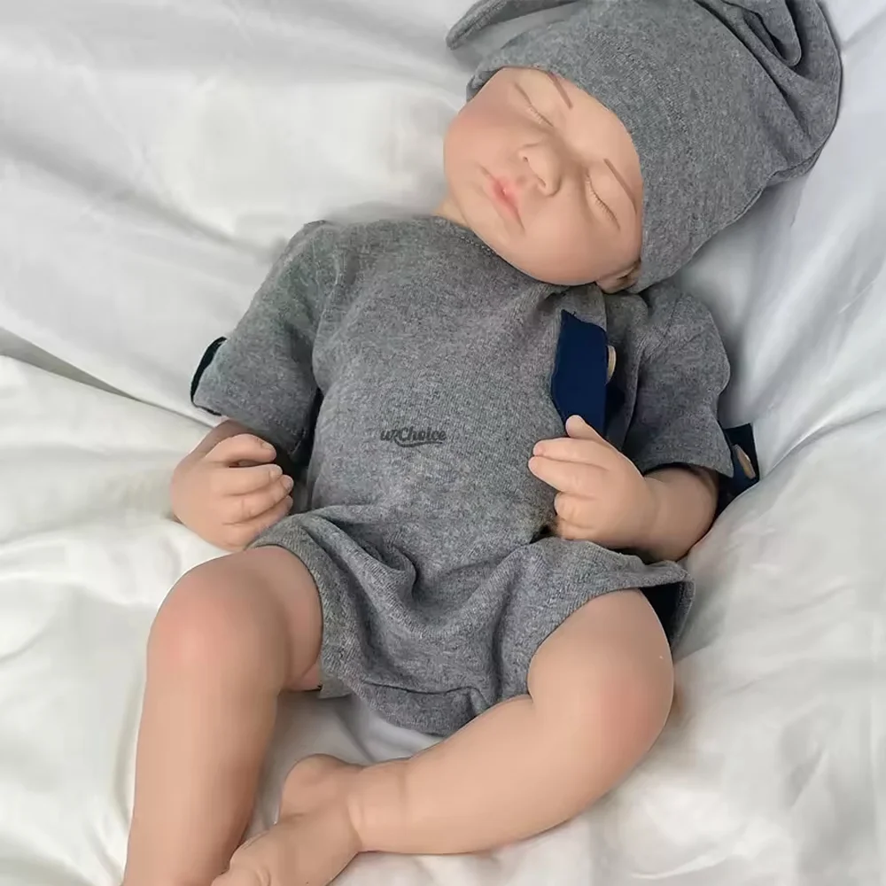 20" Hand-Painted Silicone Reborn Baby Girl & Boy Lifelike Soft & Cuddly Rebirth For Art Collections Diy Doll Toys Festival Gifts