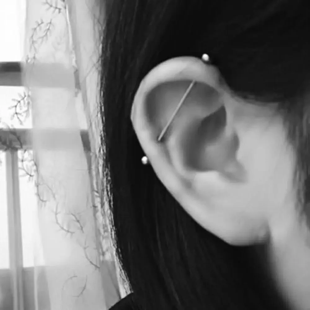 6 قطعة 16 جرام الصناعية الحديد الغضروف القرط هيئة ثقب المجوهرات 28 مللي متر 32 مللي متر 35 مللي متر 38 مللي متر 40 مللي متر #2