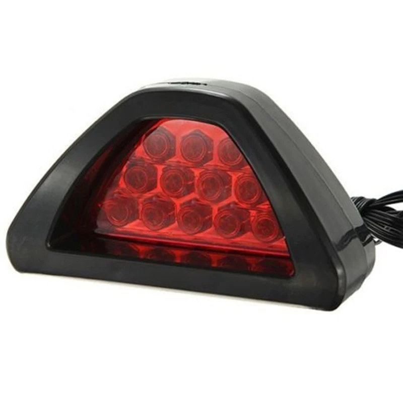 12V Car Sporty F1 Style Triangle 12LED Rear Stop Tail Third Brake Light Lamp