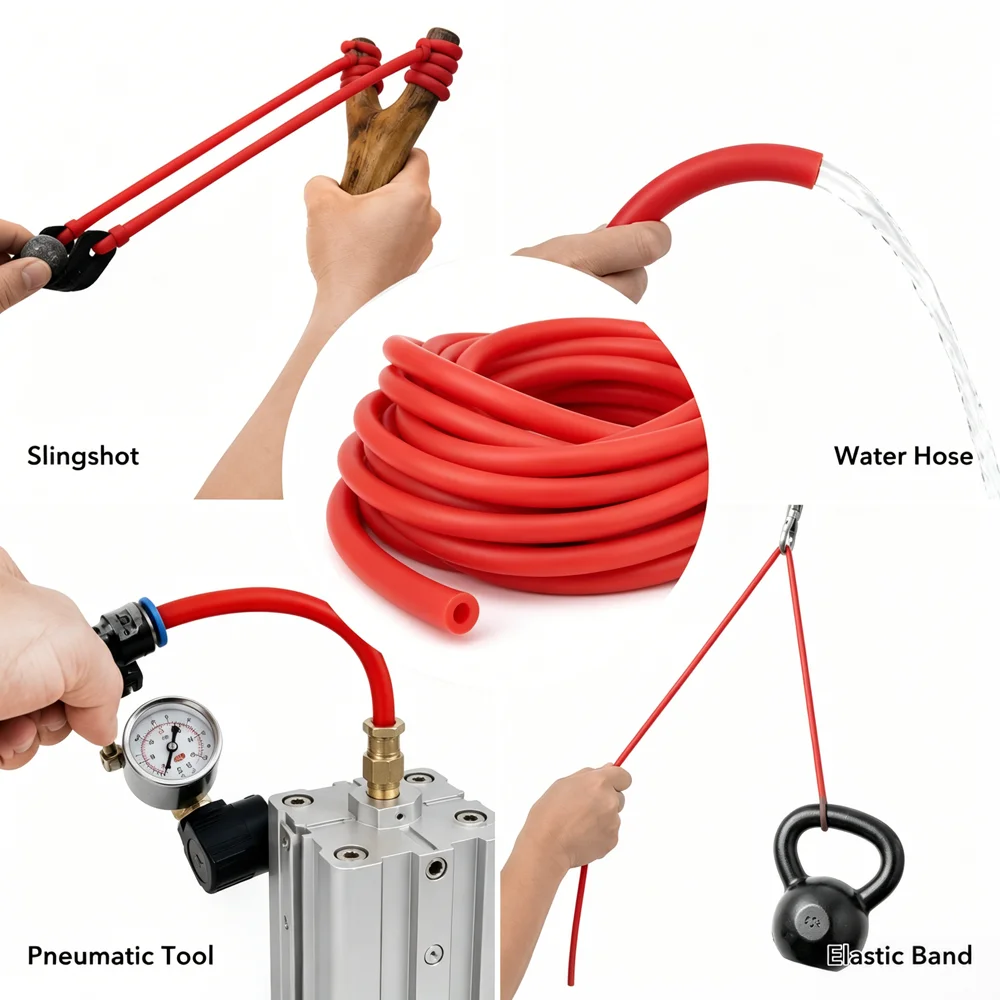 Red Latex Rubber Hose ID 1.6~6mm Good rebound/resistant to pulling/fitness tension rope, latex tube for leather tube experiment