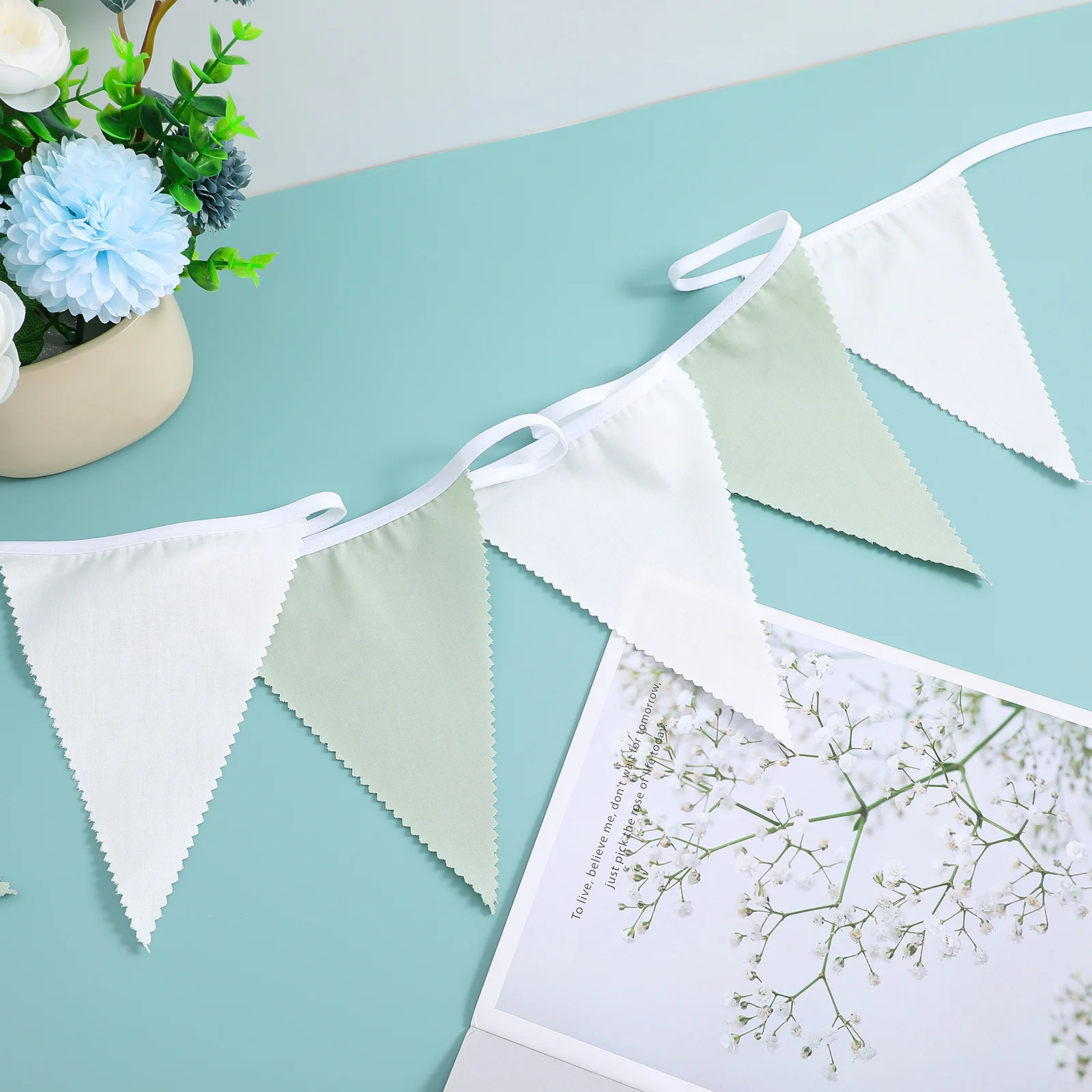 

42Pcs Birthday Hanging Flags Triangle Pennant Banner Party Baby Shower Decorations Boho Birthday Party Bunting Garland Banner