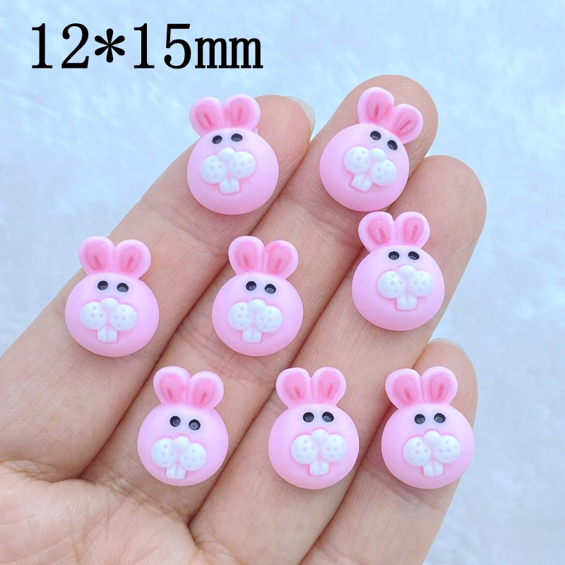 20pcs New Cute Mini Cartoon Pink Rabbit Nail Rhinestones Gems Glitter Nail Art Jewelry Manicure Nail Decoration Accessorie