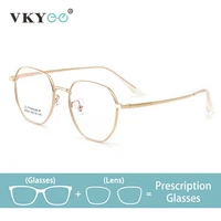 VICKY, nueva moda, gafas simples Retro, gafas semititanio antiluz azul, gafas fotocromáticas graduadas personalizables 86604