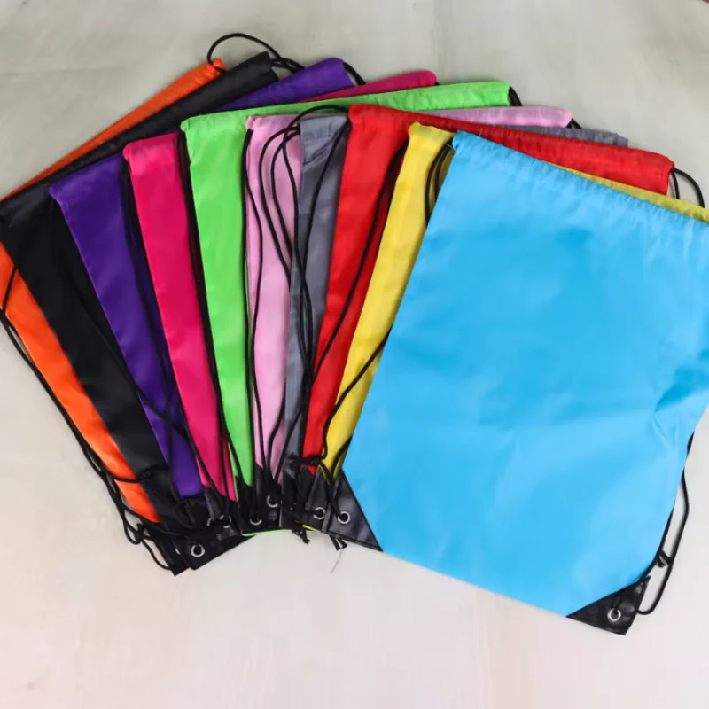 Waterproof Solid Color Drawstring Backpack In Stock, Thickened Reusable Drawstring Storage Bag, Portable Shopping Tote & Gift Pa