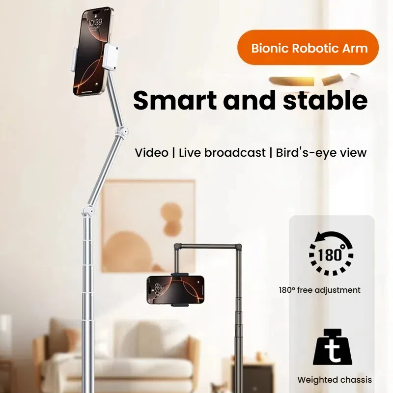 

Live Streaming Bracket Phone Holder 180° Folding Weighted Chassis Cantilever Stands Photography Selfie Stick Stand Accessories