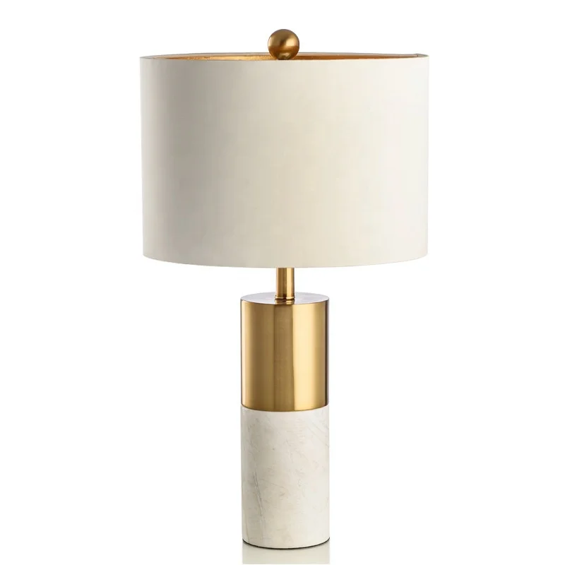 

Modern European Decoration Art White Simple Marble Table Lamp Bedside Lamps In The Bedroom