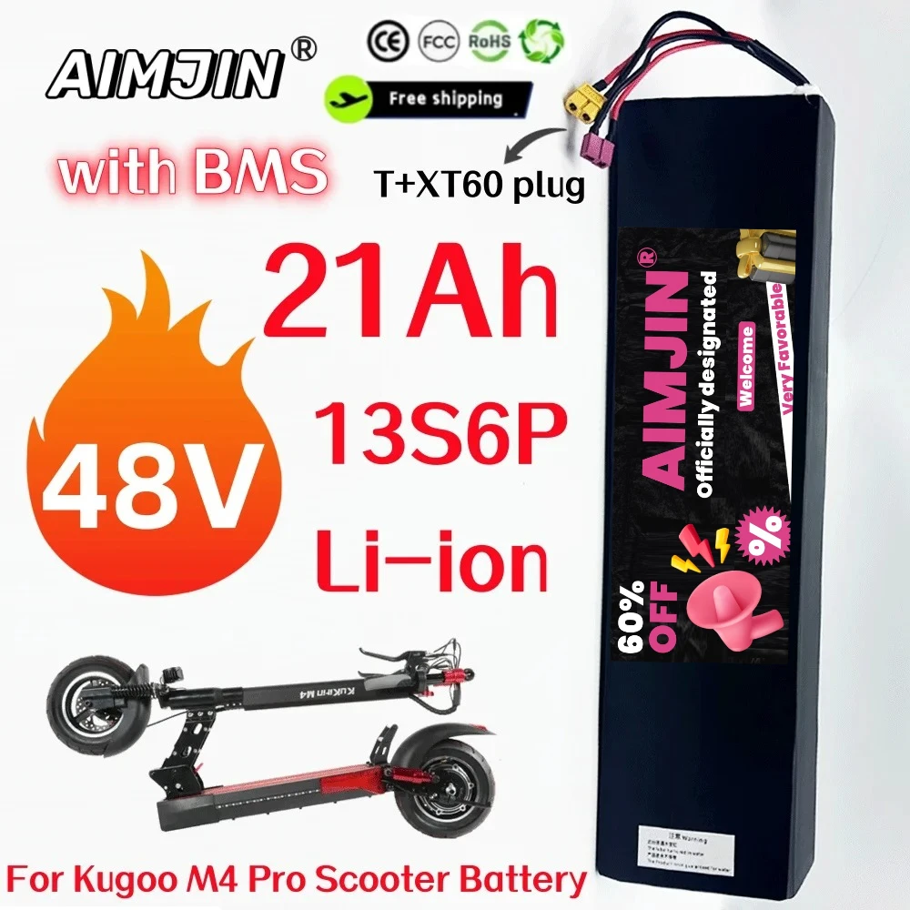 

Best Seller Original 48V 21Ah For Kugoo M4 PRO Electric Scooter Powerful Motor 18650 Lithium Battery 13S6P 2025