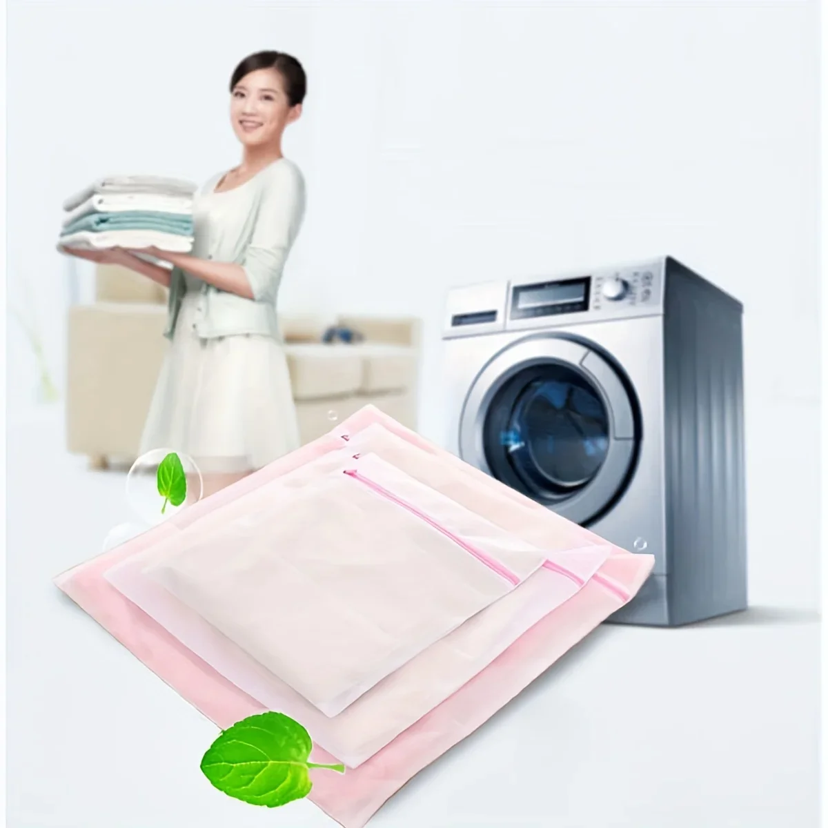 Sacos de lavanderia de malha fina sem chumbo com zíper resistente para delicados 3 sacos de lavagem de lavanderia duráveis protegem roupas na máquina de lavar