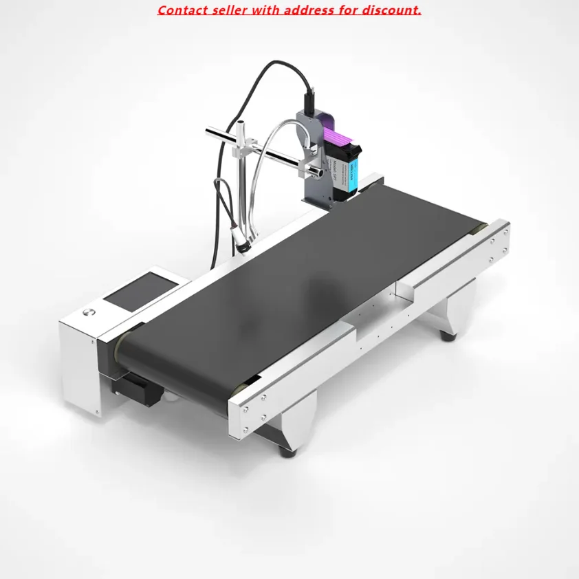 Pouch Printer Mini Conveyor Desktop Printer TIJ Inkjet Coding Machine Marking EXP MFG Date Qrcode On Bag Pouch Batch Gift