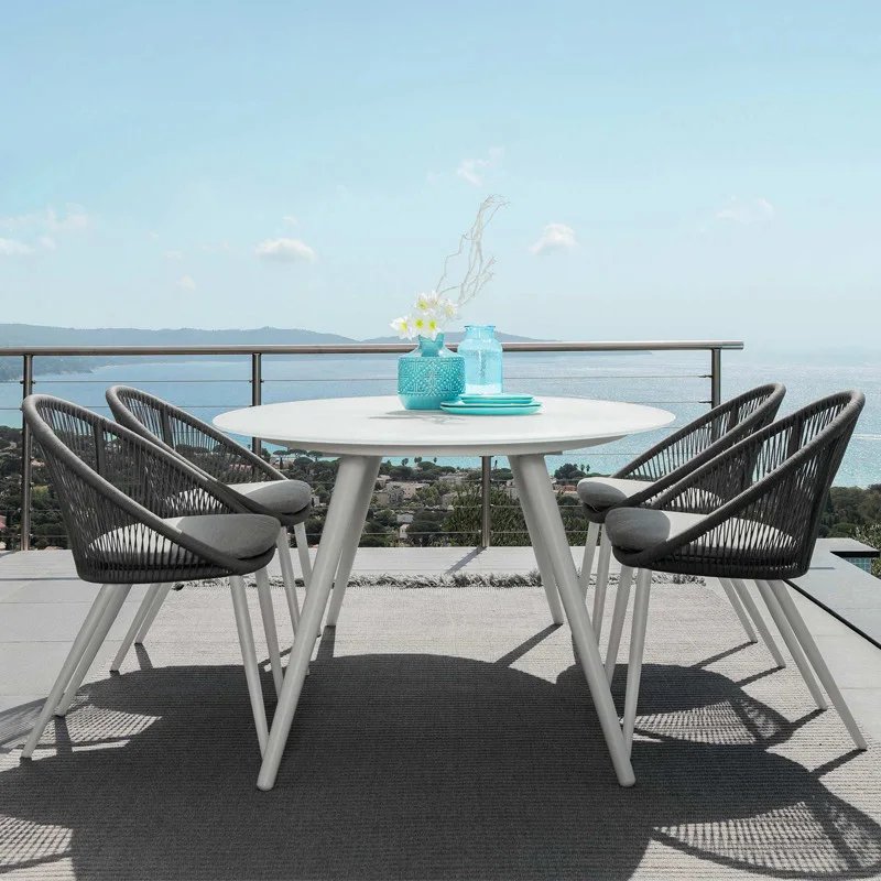 

Садовые стулья для проживания в семье на открытом воздухе, вилла для отдыха, двор, садовые стулья под открытым небом, простая алюминиевая мебель Садовый Стул MHHYY