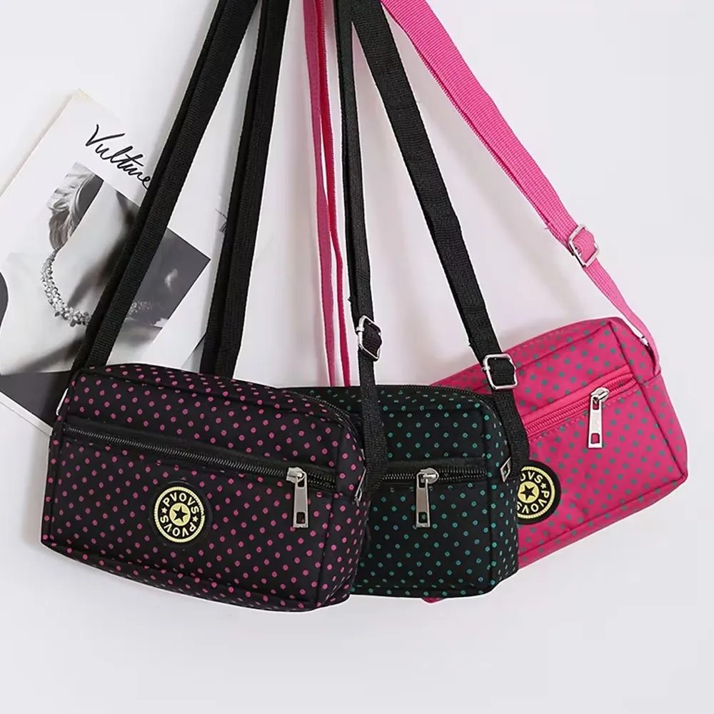 Women's Crossbody Bag, High-Quality Nylon Fabric, Adjustable Shoulder Strap, Internal Hidden Pocket Design, Zipper Closure