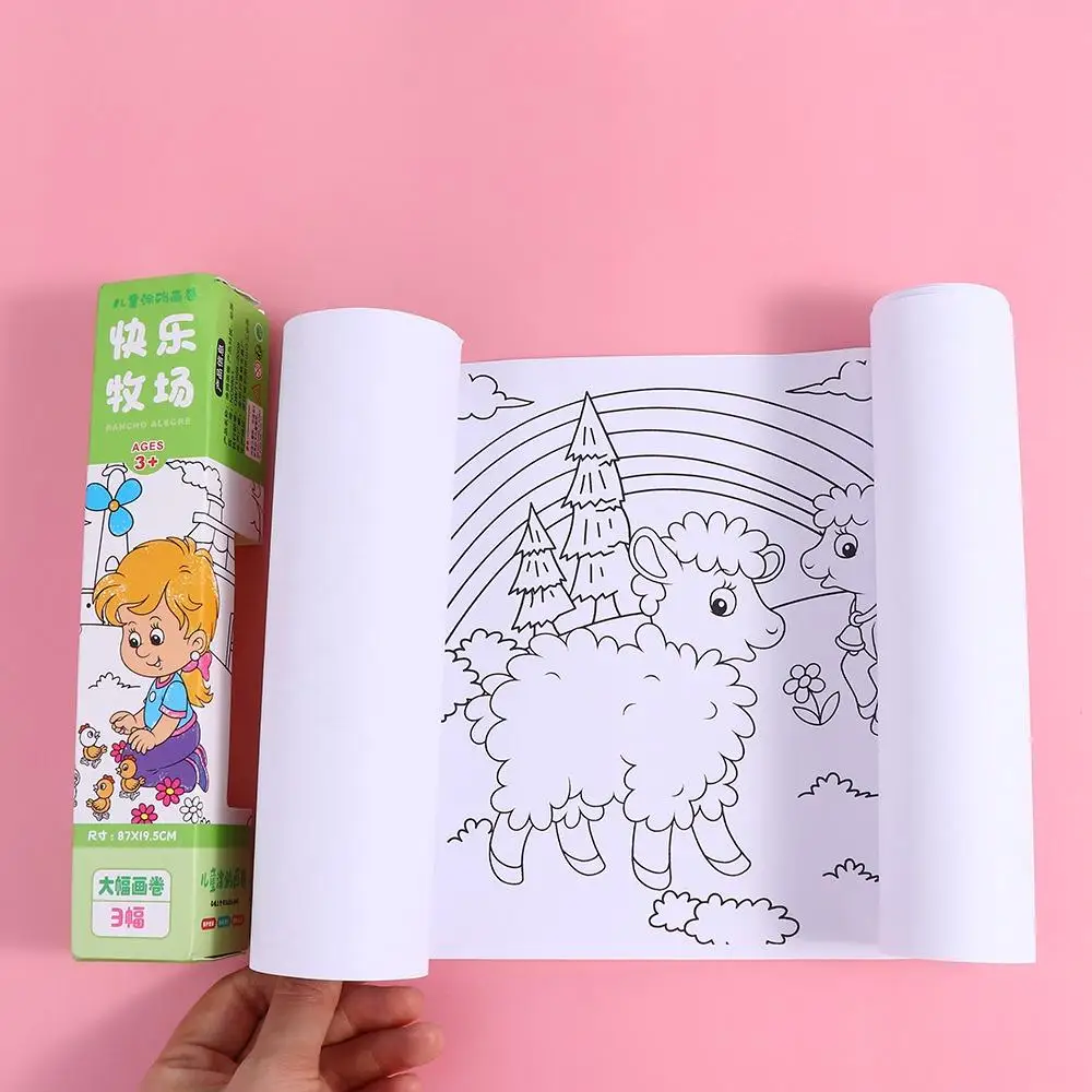 Montessori Dinosaur Drawing Roll of Paper Animal Space Graffiti Scroll Educational Dessert Children Coloring Paper Gifts