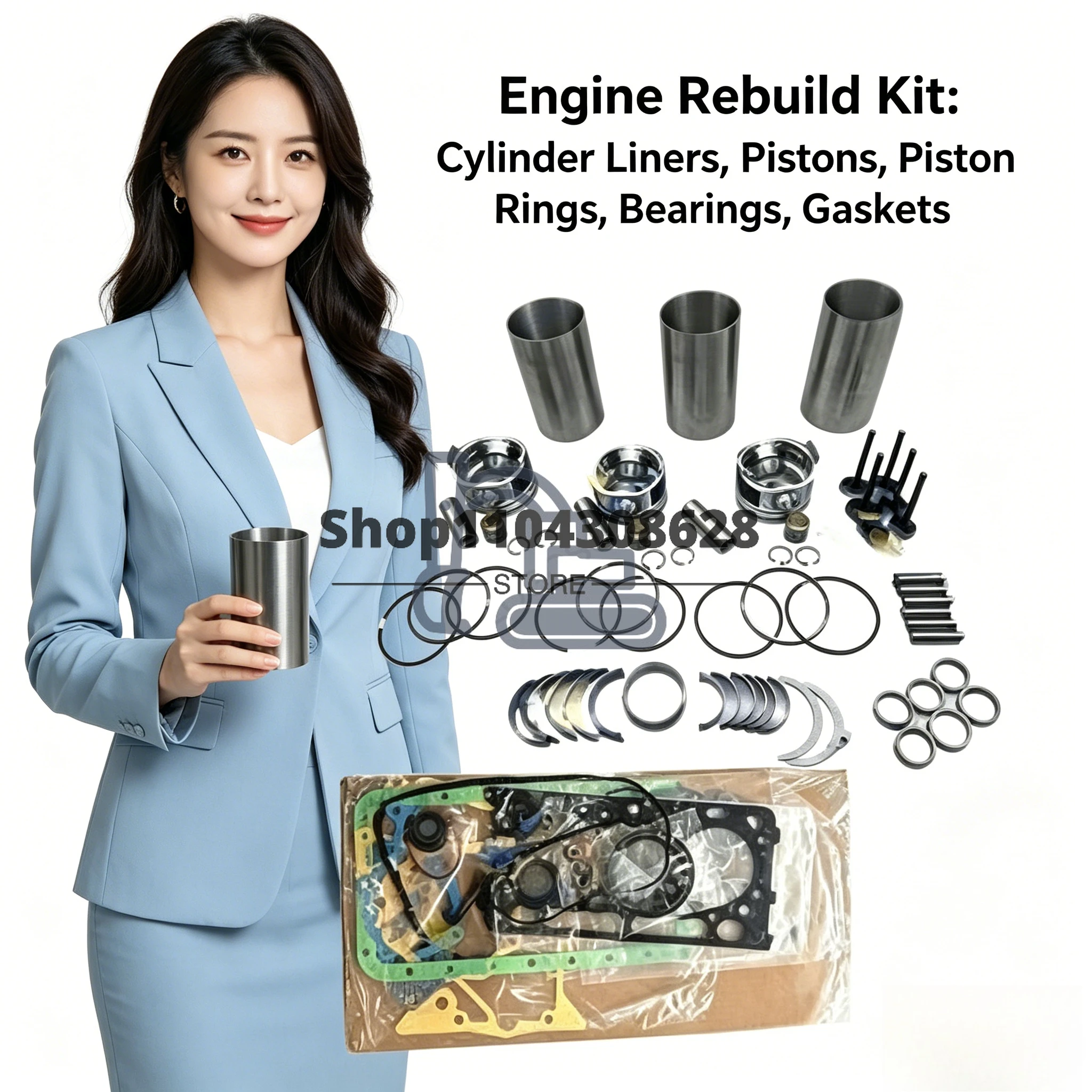 

3TNV70 119515-22080 for Piston Overhaul Rebuild Kit Piston Ring Cylinder Liner Full Gasket Set Engine Parts