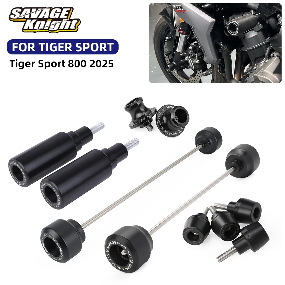 

For Tiger Sport 800 660 2025 Motorcycle Crash Sliders RearAxle Wheel Slider Fender Screw Fairing Frame Sliders Swingarm Stand