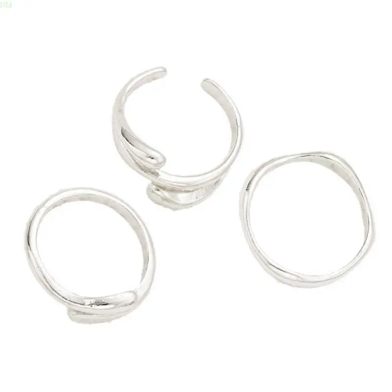 Elegant 3 Rings Pack with Unique Textured Designs Versatile Fashion Jewelry for Trendy Women Ladies Stylish Outfits