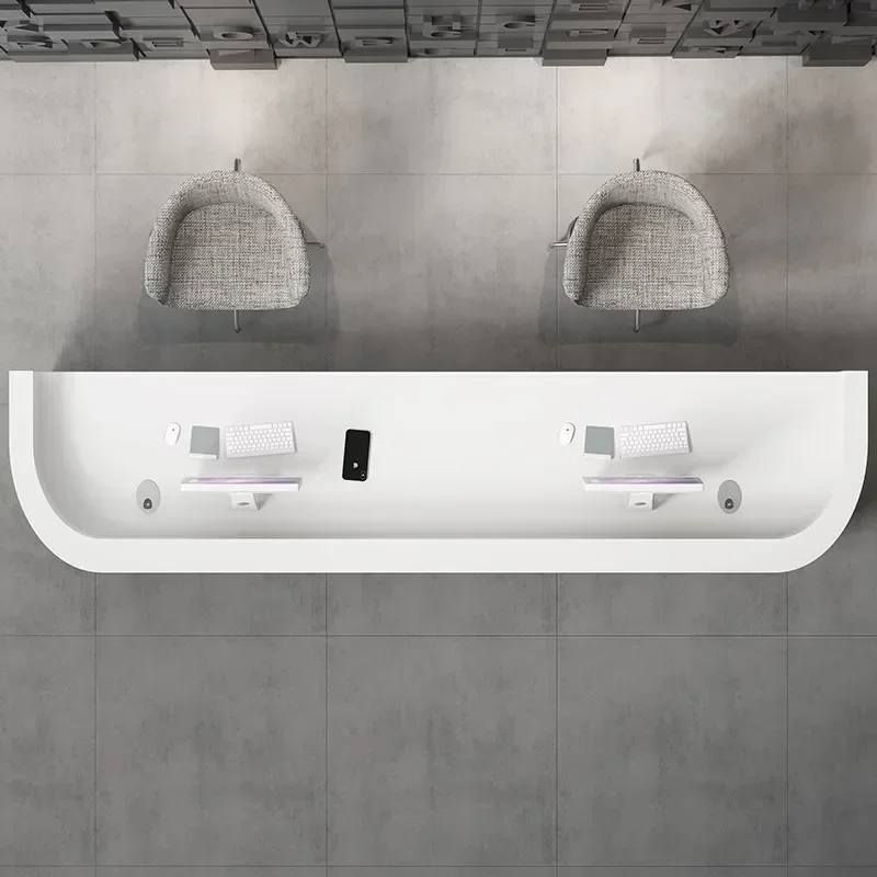 مكتب أمامي مطلي ممتاز، مكتب استقبال، بار الشركة الأبيض، أمين الصندوق في صالون التجميل، مكتب التدريب المخصص