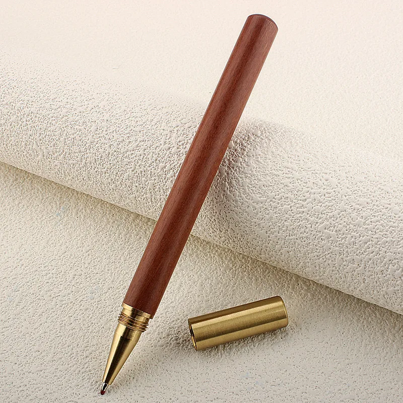 Vintage Wood Body Ballpoint Pen Brass Ball Roller Pen Metal Cap Ball Pen Stationery School Business Gifts Supplies image 6