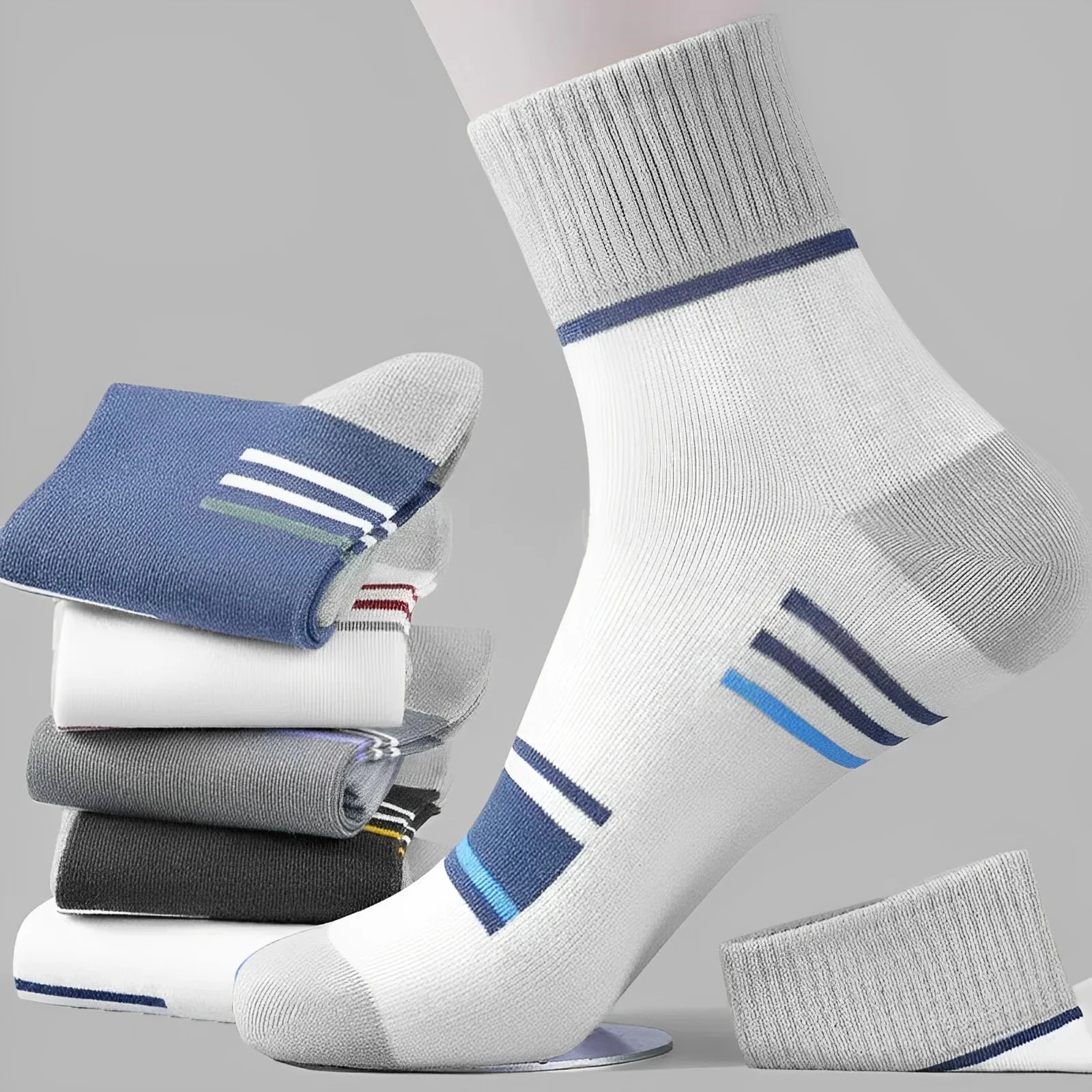 3Pairs Men\'s Cotton Socks Sweat-absorbing Breathable Anti-odor Thick Models Of Long Socks Trendy Sports Cotton Socks Men