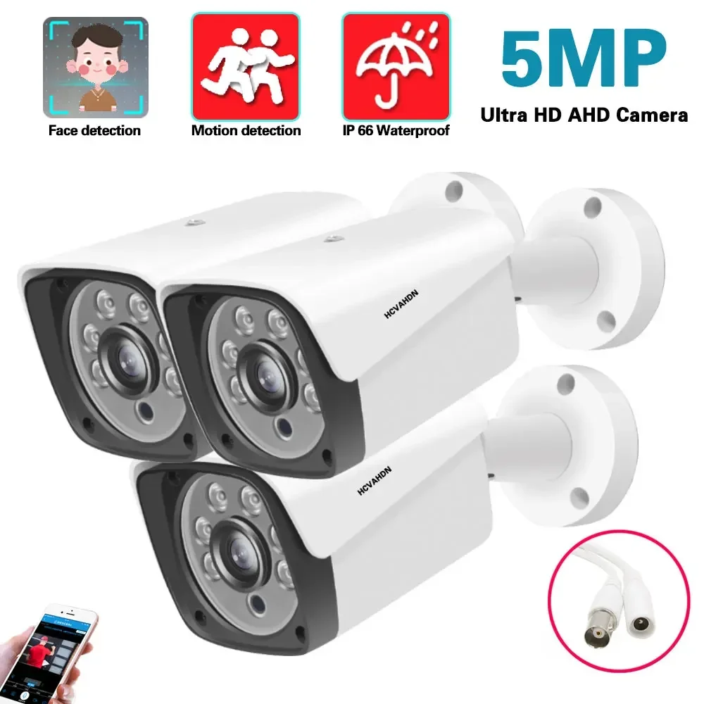 

5MP HD Wired CCTV Security Analog Camera BNC Outside Waterproof AHD DVR Video Surveillance Bullet Camera System XMEYE H.265 2MP