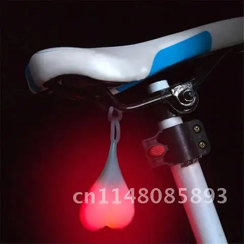 Bike Back Egg Lamp Silicone Light Creative LED Red Warning Lights Bicycle Seat Waterproof Night Essential Cycling Balls Tail