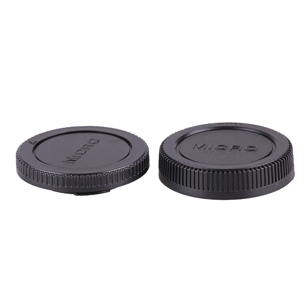 For M4/3 Micro 4/3 MFT mount Lens Rear Cap / Camera Body Cap / Cap Set Plastic Black Lens Cover for G9 GH5 GX9 E-M10 EP-L10 etc.