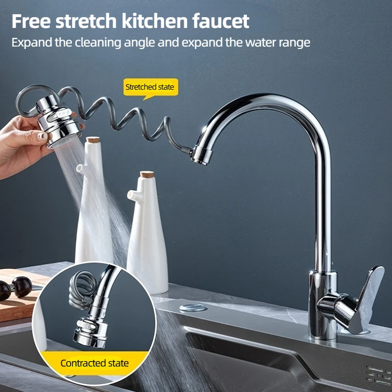 3 Modes Sink Faucet 360 Degree Rotation Filter Extension Tube Shower Water Saving Tap Universal Kitchen Gadgets Accessories