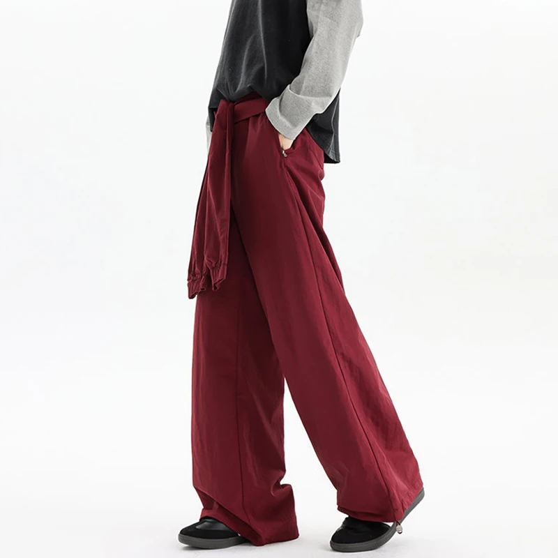 LUZHEN Design Solid Niche 2026 Sleeve Decorate New Original Color Casual Pants Men's Fashion Handsome Straight Trousers JY8545