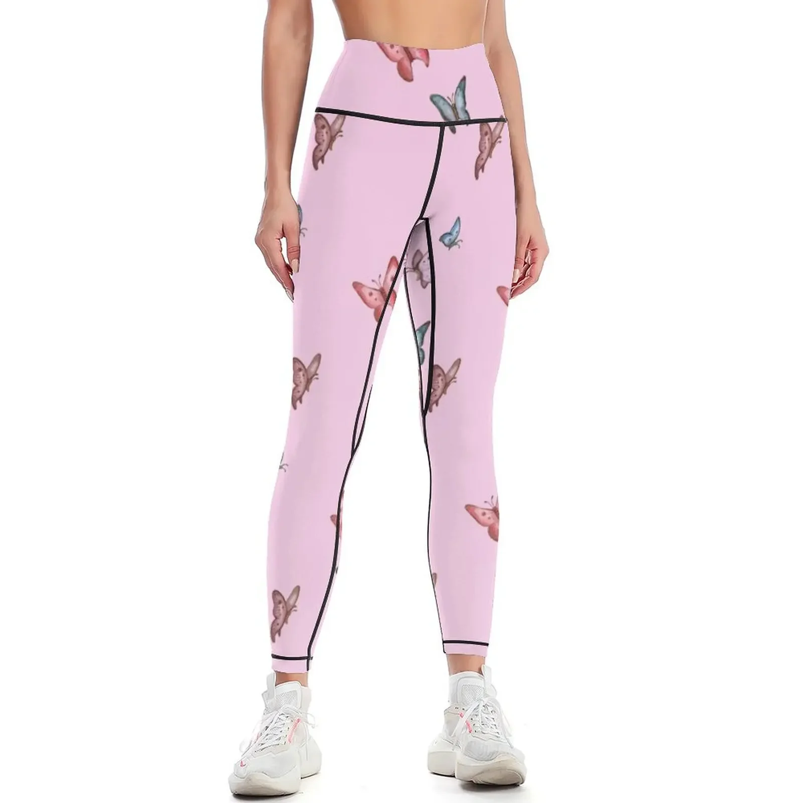 

Butterfly Fantasy Light Pink Leggings joggers for Women's high waist sports for push up Women's trousers Womens Leggings