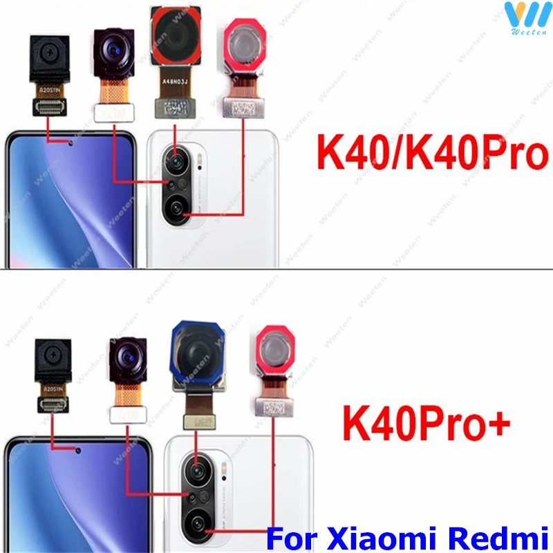 Przednia kamera tylna do Xiaomi Redmi K40/ K40 Pro Plus/K40 Gaming K40S Główna tylna przednia kamera do selfie Samll Flex Cable Parts