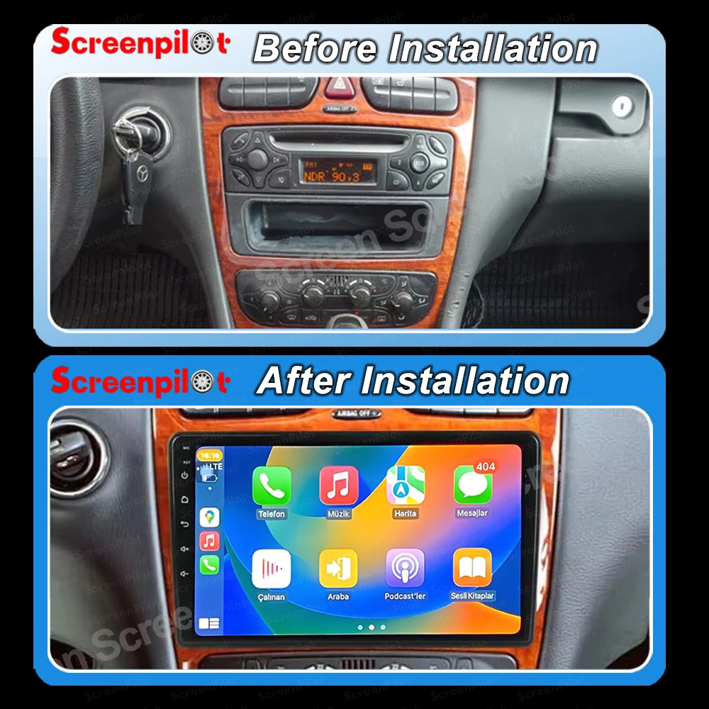 Android 16 For Mercedes Benz C Class W203 C200 C320 C350 CLK W209 2002 - 2005 Car Radio Multimedia Video Player GPS Navigation