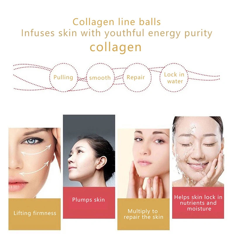 3/5pcs Soluble Pure Collagen Ball Anti-wrinkle Protein Silk Essence Firming Anti Aging Facial Serum Moisturizing Skin Care