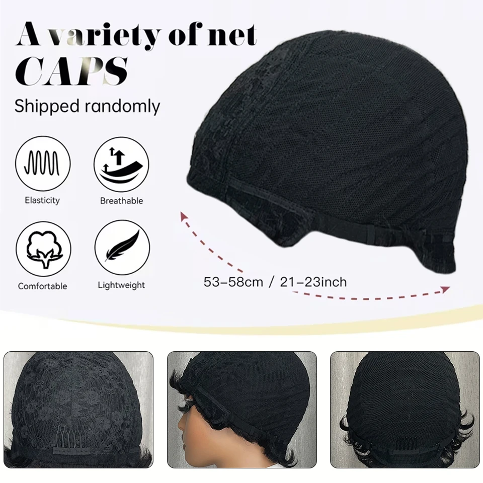 شعر مستعار أسود قصير مستقيم بقصة عابث للنساء، شعر بشري برازيلي، نمط عصري، مصنوع آليًا بالكامل، شعر مستعار يومي متعدد الاستخدامات #5