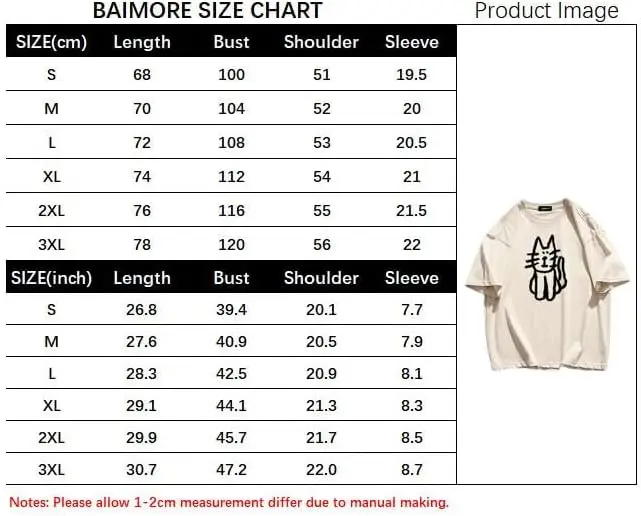 Unisex Casual Street Cotton Crew Neck Cartoon Cat Print Half Sleeve Loose T-Shirt