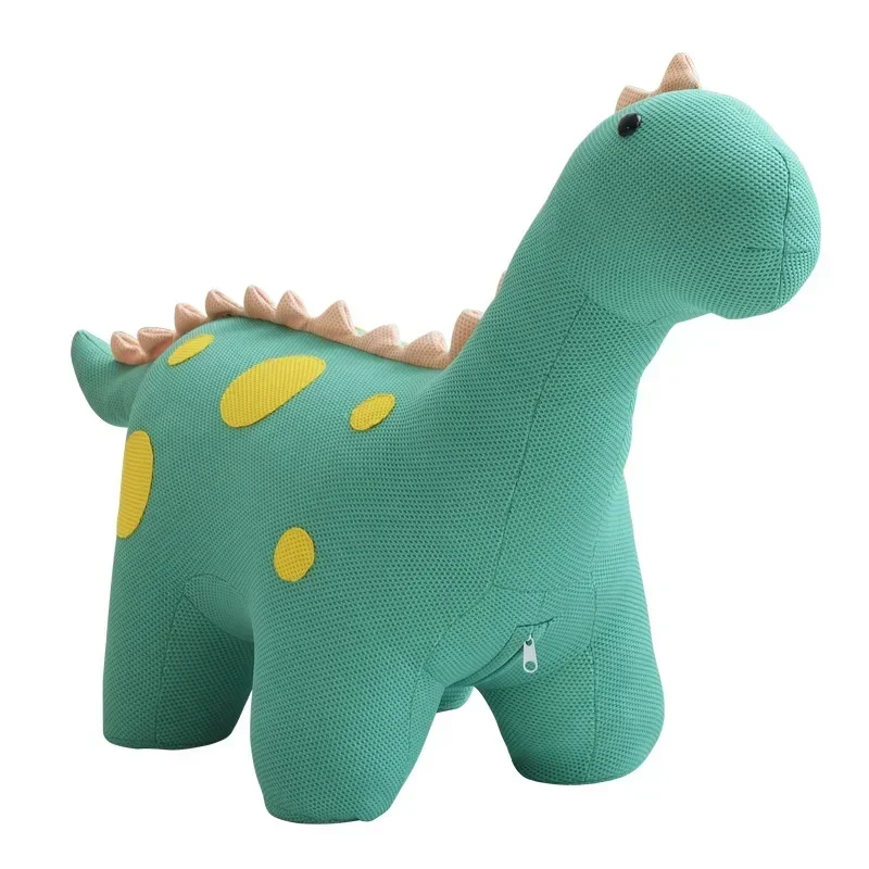 Cute Dinosaur Cloakroom Chair Soft Portable Children\'s Stool Light Entry Beautiful Luxurious Dinosaur Luxury Ottomans Shoe Stool