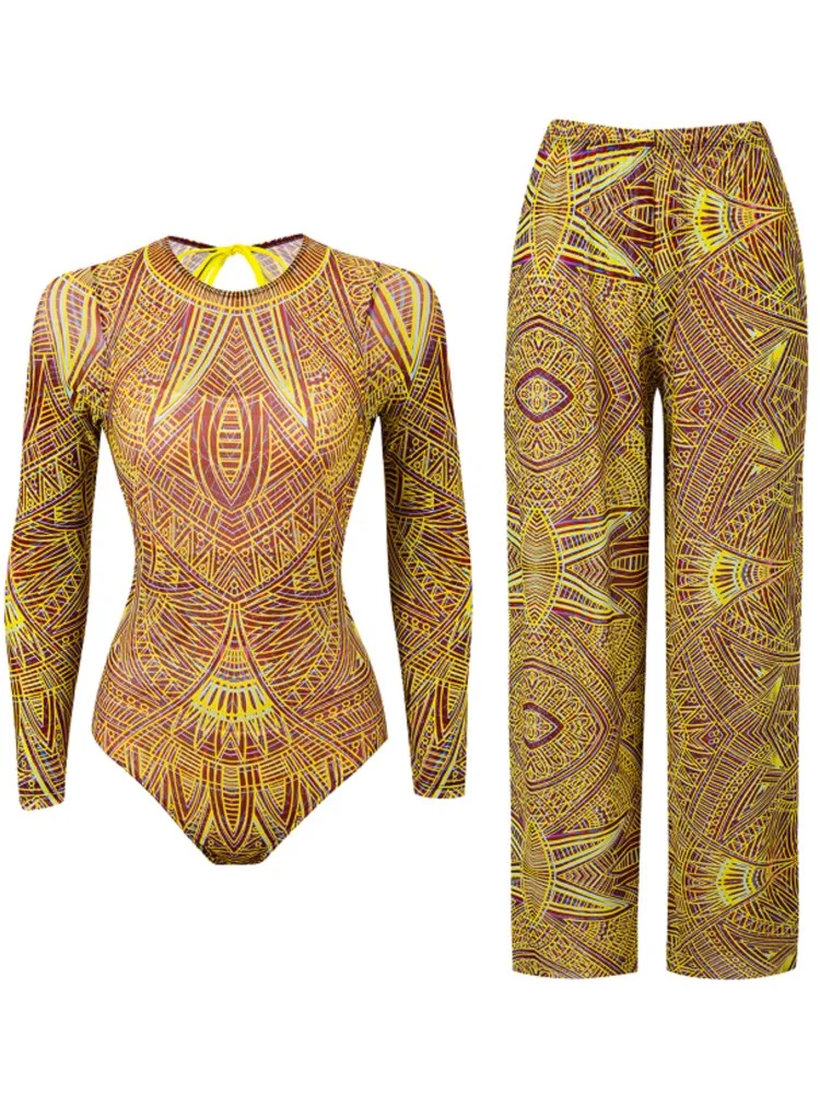 2 Piece Sets Mesh Swimwear And Panst Sexy Swimsuit Women Summer Bathing Suit Bikini Set Beach Cover Up Swimming Suit Купальник