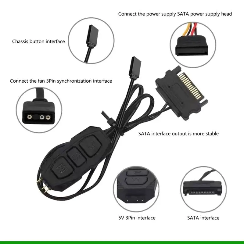 U55C ARGB Controller 5V 3Pin ARGB Controller  Power Supply Light Strips Remote