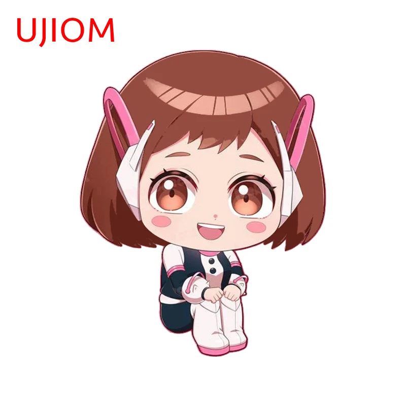 UJIOM 13cm X 10.5cm Cute Chibi Cartoon OCHACO URARAKA Wall Stickers Amusing Refrigerator Laptop Decal Decoration Accessories