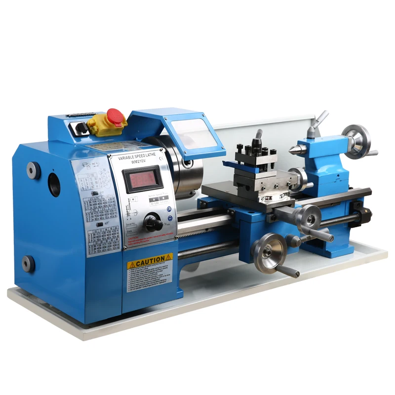 Mini Manual Wood & Metal Lathe Machine Gear Mechanical Works Tools With Chuck For Wood & Metal Processing