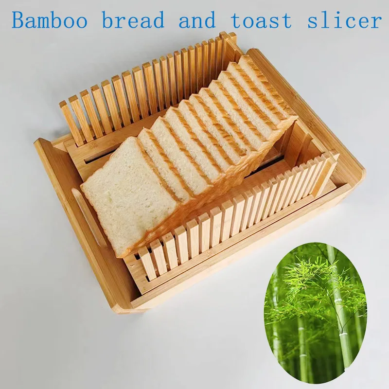 

Bamboo Bread Slicer Household and Commercial Bread Slicer, Toast Sliced Bread Slicer, Toast Slicer