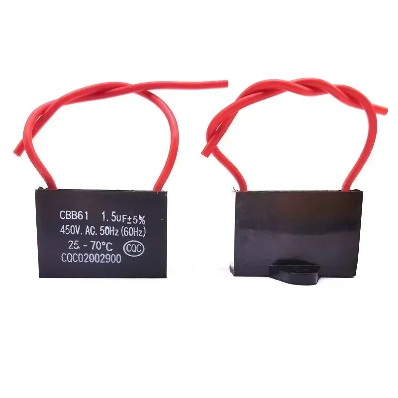 Capacitor de partida do ventilador cbb61 450v 0.8/1/1.2/1.5/2/2.5/3/3.5/4/4.5/5/6/7/8/10/12/14/15/16/18/20/25uf para exaustor de 400v 500v