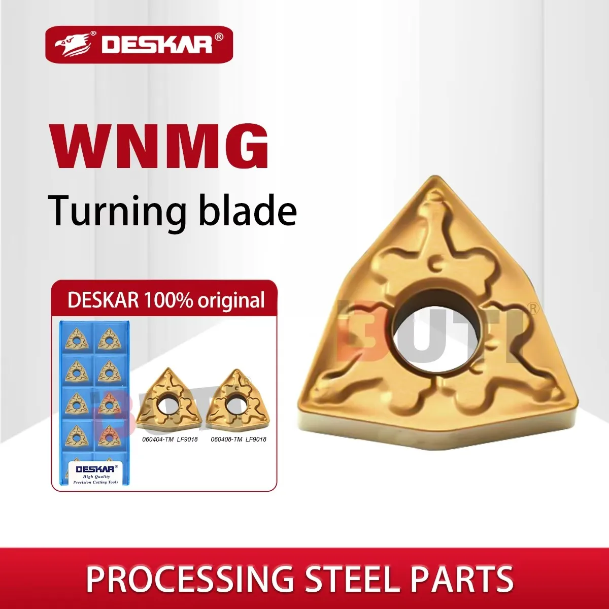 

CNC Peach Shaped Carbide Inserts Blade WNMG060404-TM WNMG060408-TM LF9018 Outer Circle Turning Tool Lathe For Process Steel Part