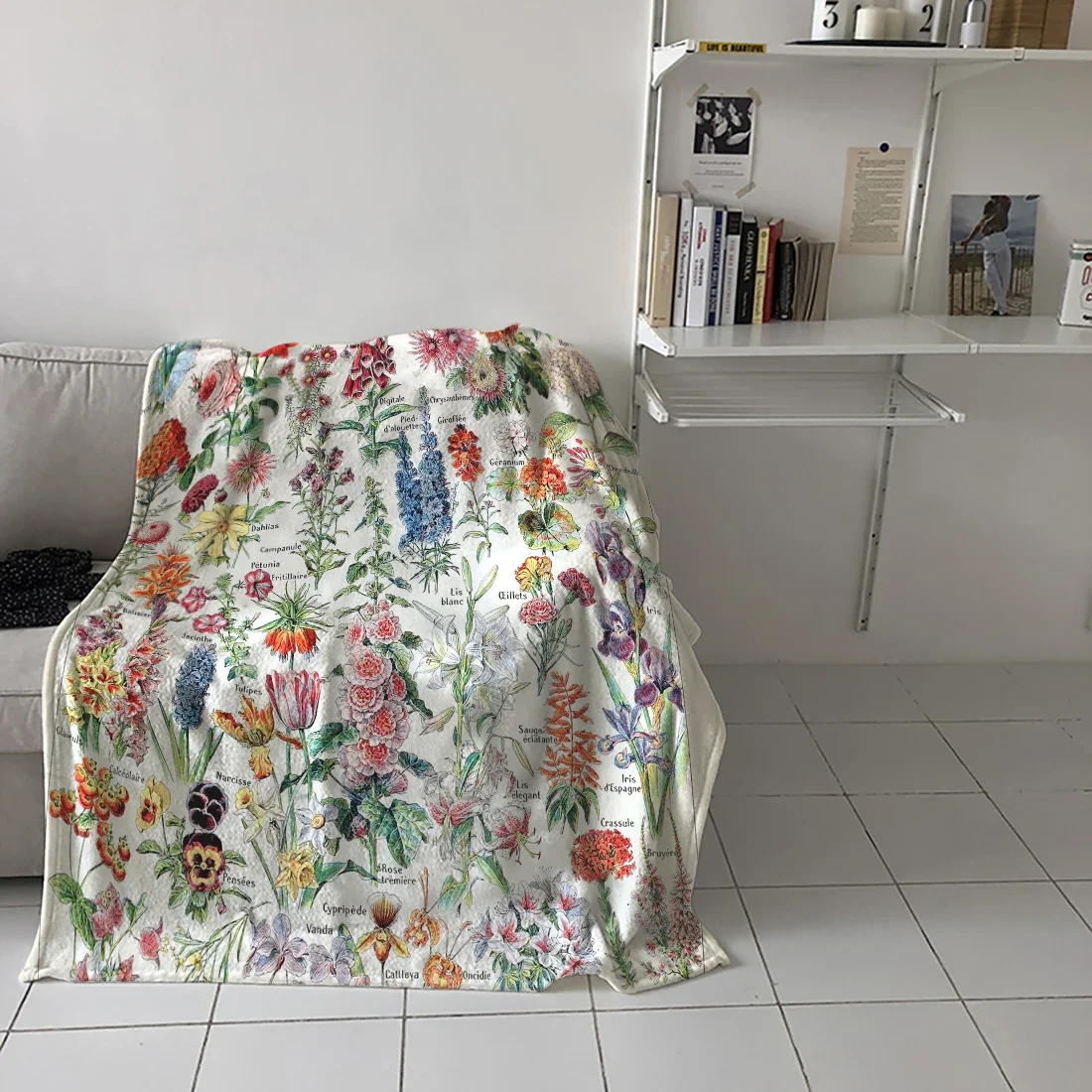 Adolphe Millot Fleurs Pour Tous French Vintage Poster Throw Blanket  Warm Microfiber Blanket Flannel Blanket