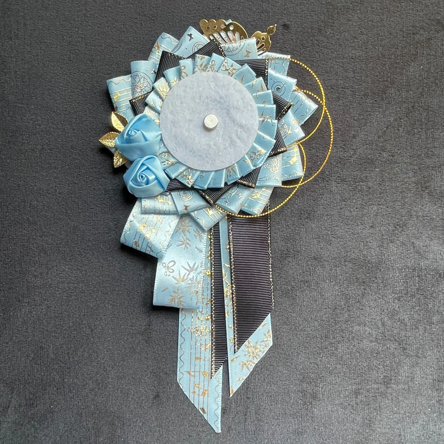 

55mm-75mm 1pcs Badge Holder Ribbon Rose Brooch Badge Base for Cosplay Ita Bags Handmade Brooch Base Decorative Accessory