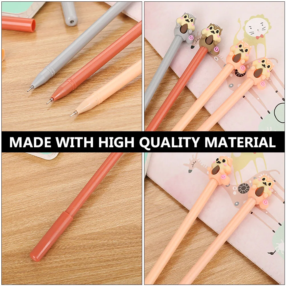 

10 Pcs Cartoon Squirrel Pen Marker for School Cute Student Adorable Gel Students Learning Stationery Office Roller