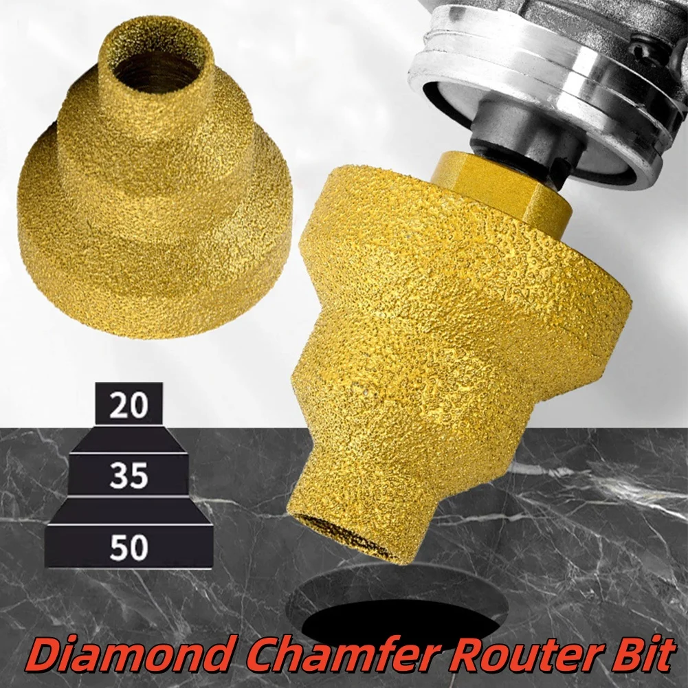 

20-50mm Diamond Chamfer Router Bits Hole Milling Tile Cutter Marble Concrete Reamer Masonry Drilling Crowns Construction Tools