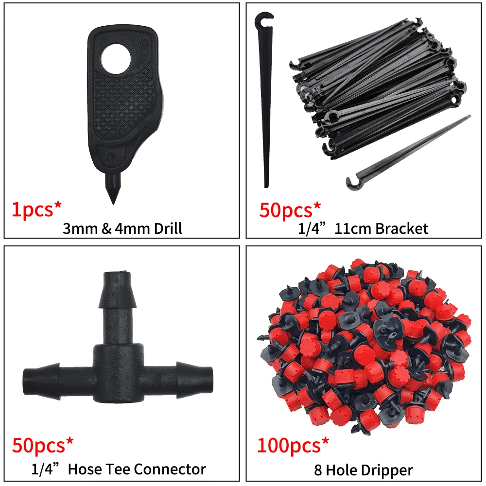 5-50m DIY 4/7mm pcv ogrodowy wąż ogrodowy do podlewania mikronawadnianie zestaw do nawadniania rur kroplowych z regulowanym punktak pneumatyczny