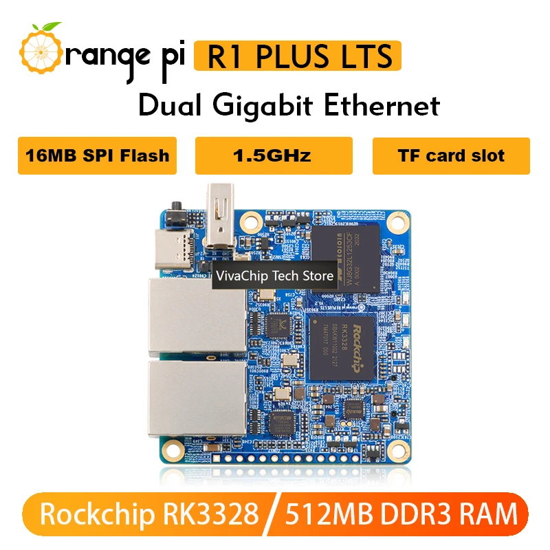 VivaChip TechOrange Pi R1 Plus LTS 1GB RAM RK3328 Open Source Single Board Computer Run OpenWRT Android 9 Ubuntu Debian For Mini