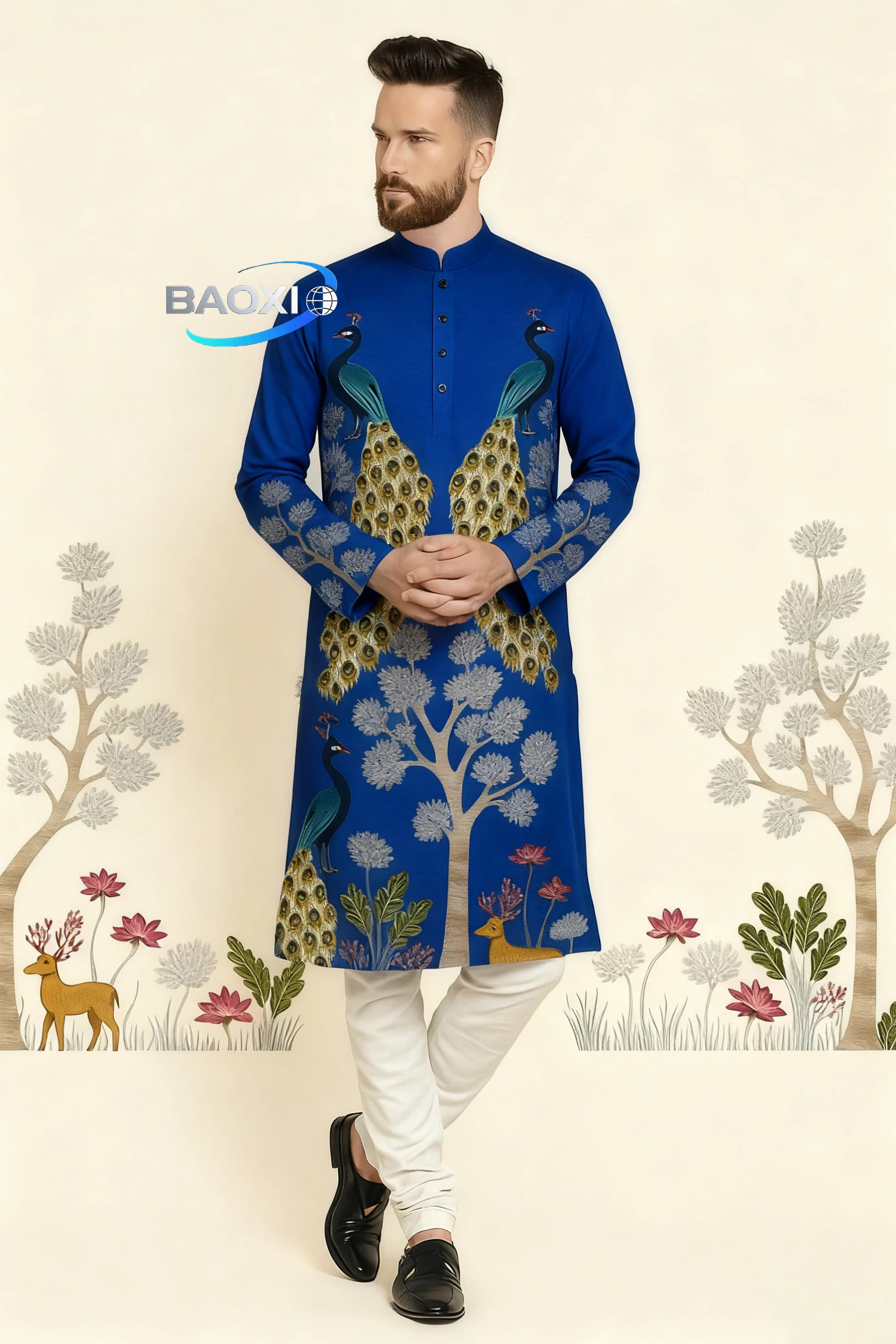 2026 Men's printed pattern kurta vardha fashionable and comfortable fit regular robe suitable for all occasions ethnic clothing